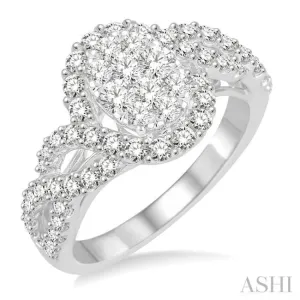 1 Ctw Diamond Lovebright Ring in 14K White Gold