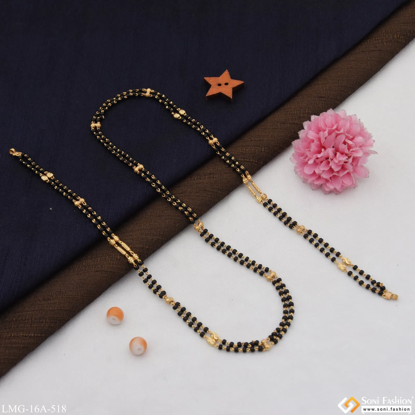 1 Gram Gold Plated 2 Line Casual Design Mangalsutra Dori for Women - Style A518