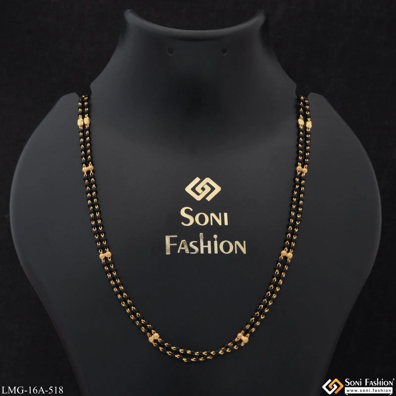 1 Gram Gold Plated 2 Line Casual Design Mangalsutra Dori for Women - Style A518