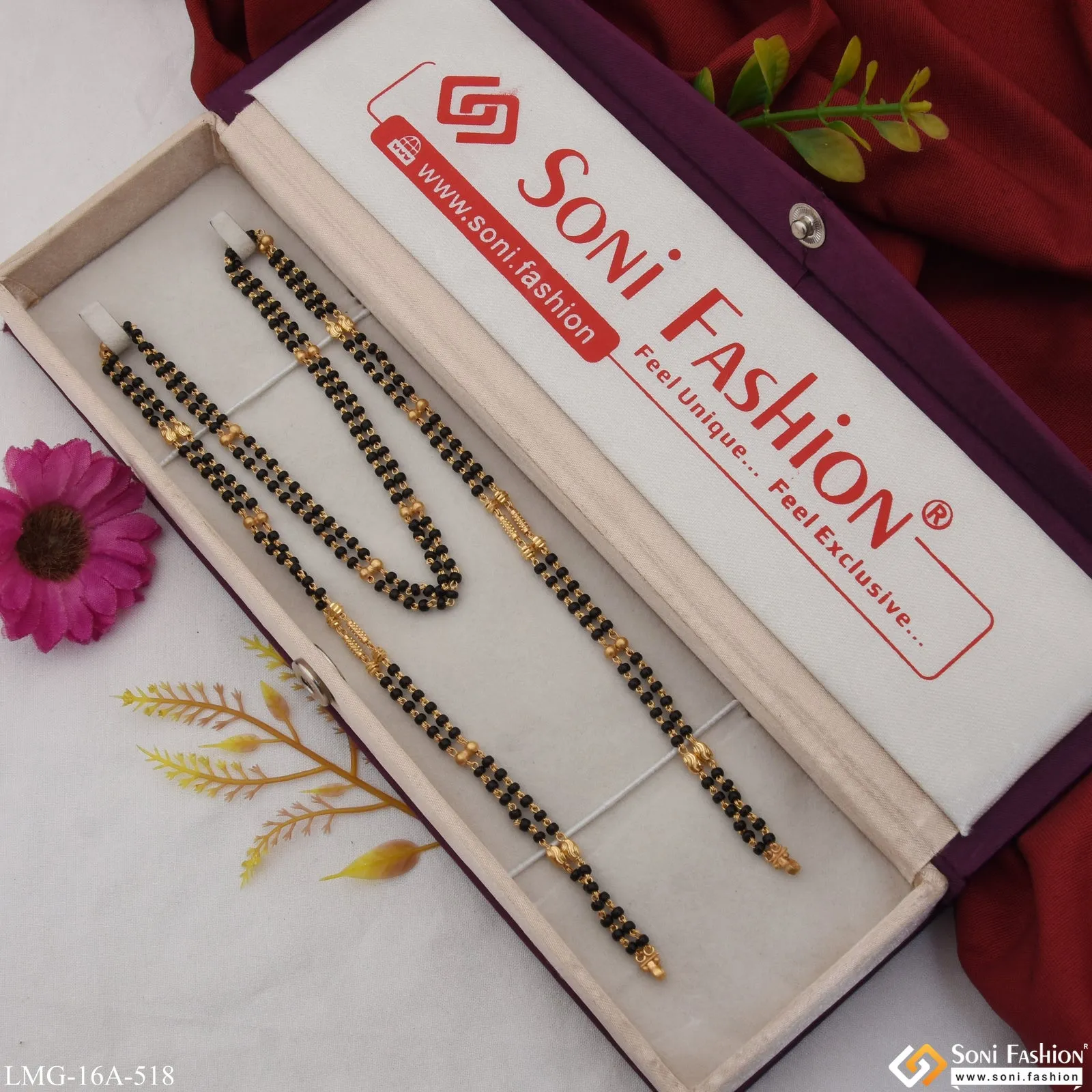 1 Gram Gold Plated 2 Line Casual Design Mangalsutra Dori for Women - Style A518