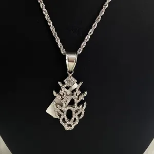 10K White Gold Diamond Panther Pendant / 6.4gr