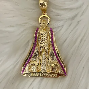 10K Yellow Gold San Lazaro Pendant / 4.08 Ruby / 36.2gr / 3in