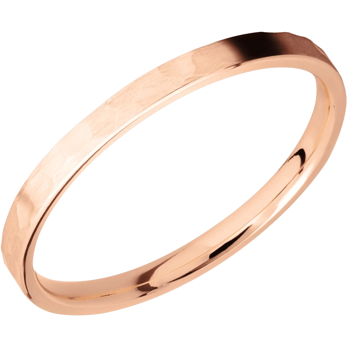 14K Rose Gold with Hammer Finish