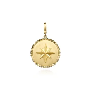 14K Yellow Gold Bujukan Round Starburst Medallion Pendant - PT6584Y4JJJ