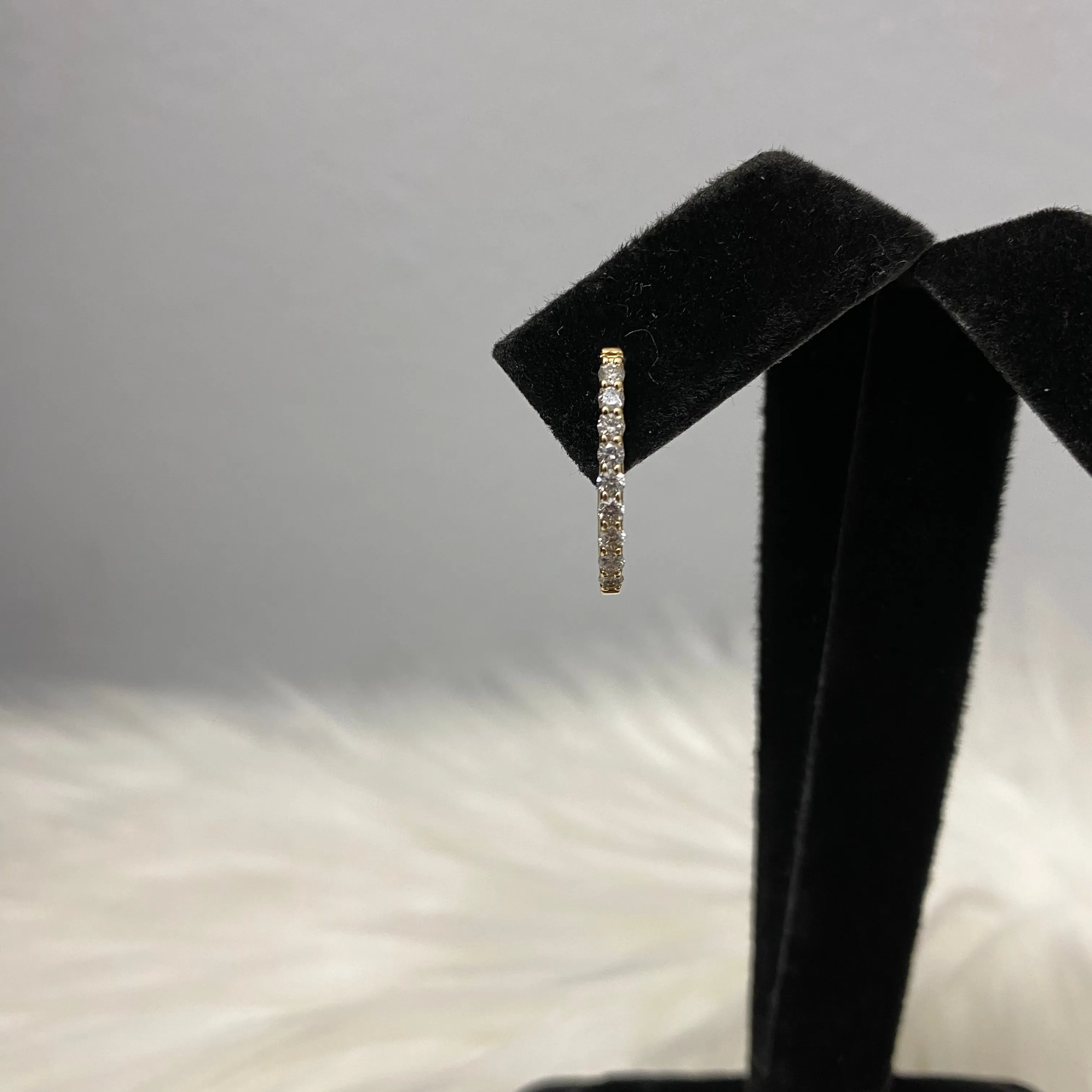 14K Yellow Gold Diamond Luxury Hoop Earrings Ct Dia Vs / 2.7gr