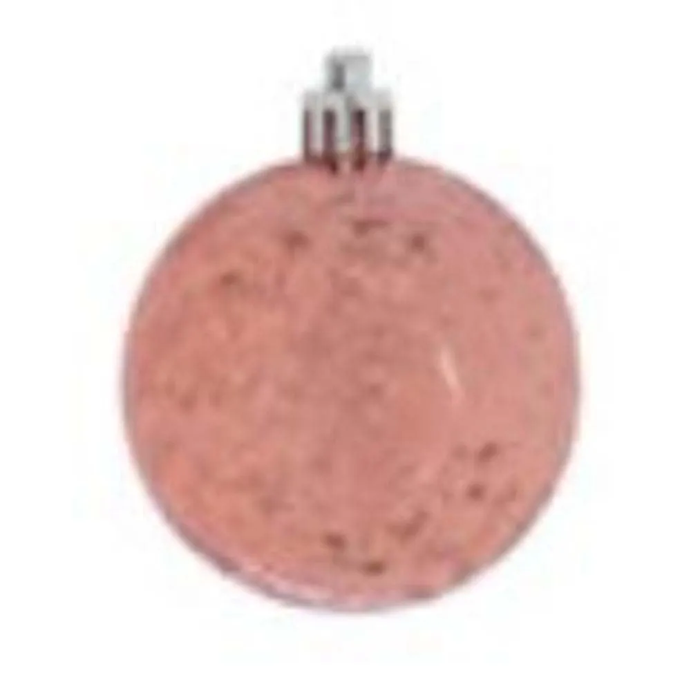 4PK - 4.75" Rose Gold Shiny Mercury Shatterproof Ball Christmas Ornaments