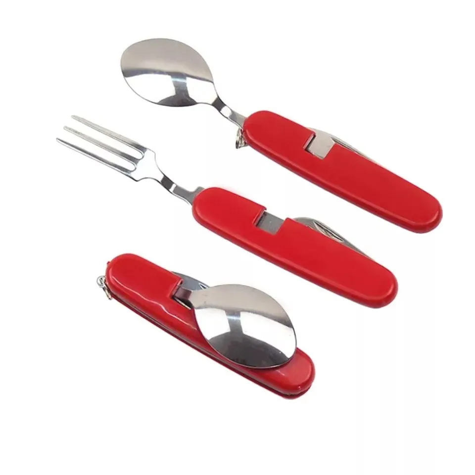 6 in 1 Folding Utensil Set for Outdoor Camping Picnic Travel