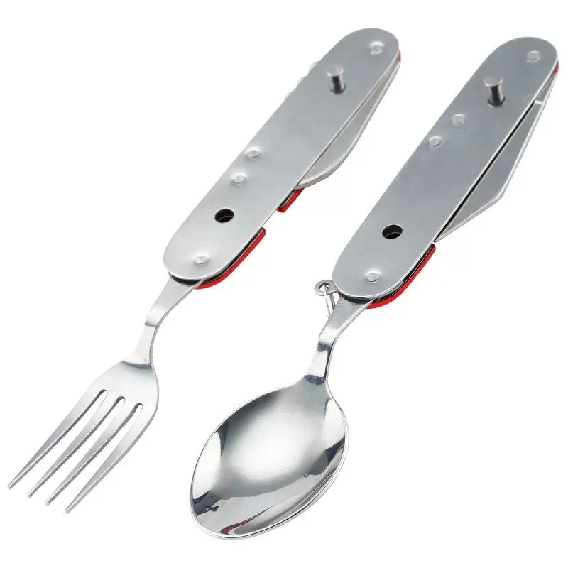 6 in 1 Folding Utensil Set for Outdoor Camping Picnic Travel