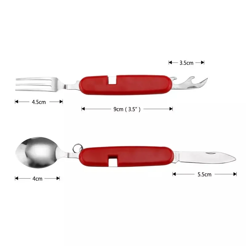 6 in 1 Folding Utensil Set for Outdoor Camping Picnic Travel