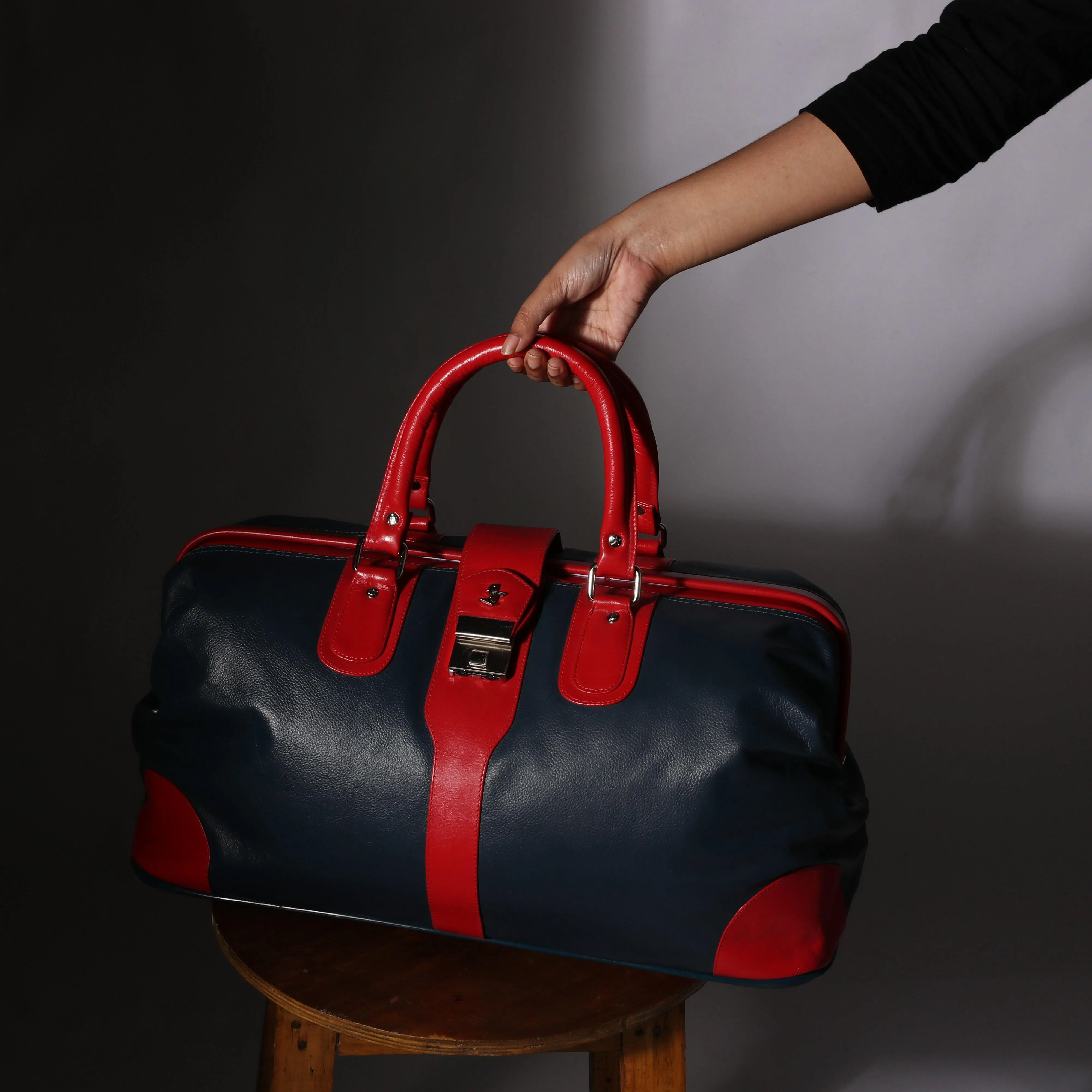 97 Leather Duffle Bag|Dual Color Combination Bag