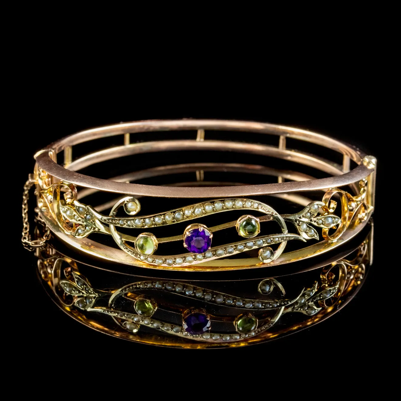 Antique Edwardian Suffragette Bangle 9ct Gold Circa 1910