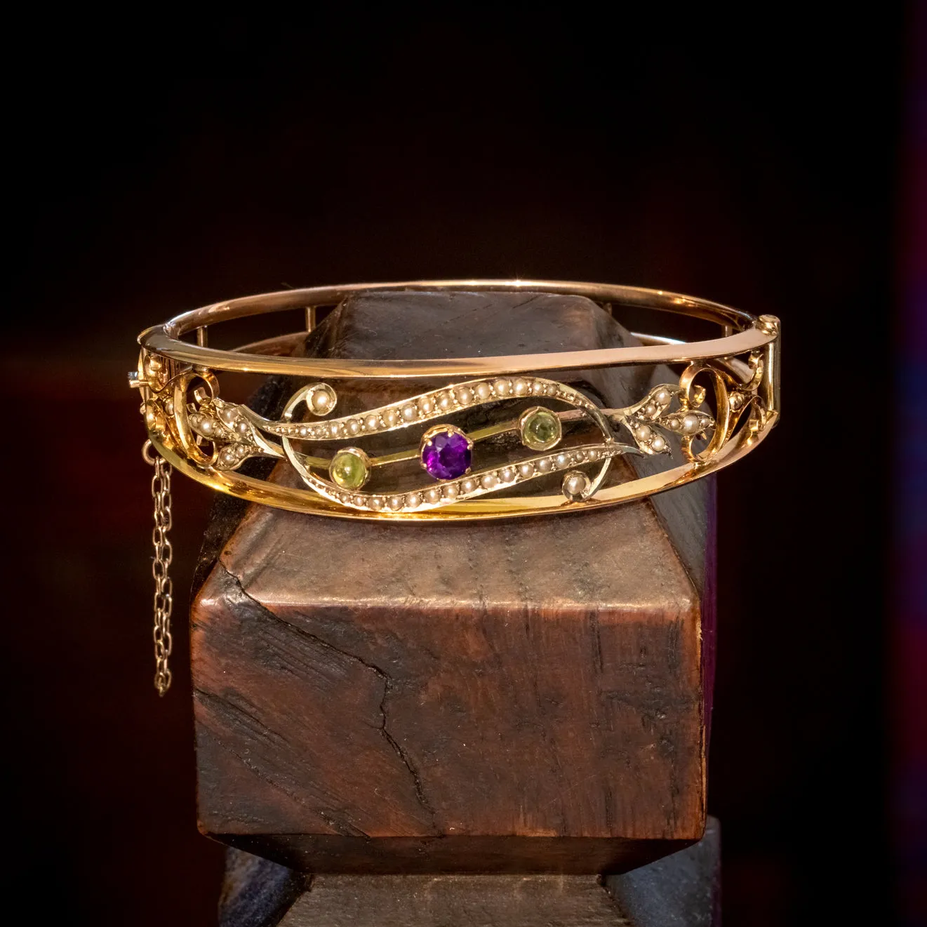 Antique Edwardian Suffragette Bangle 9ct Gold Circa 1910