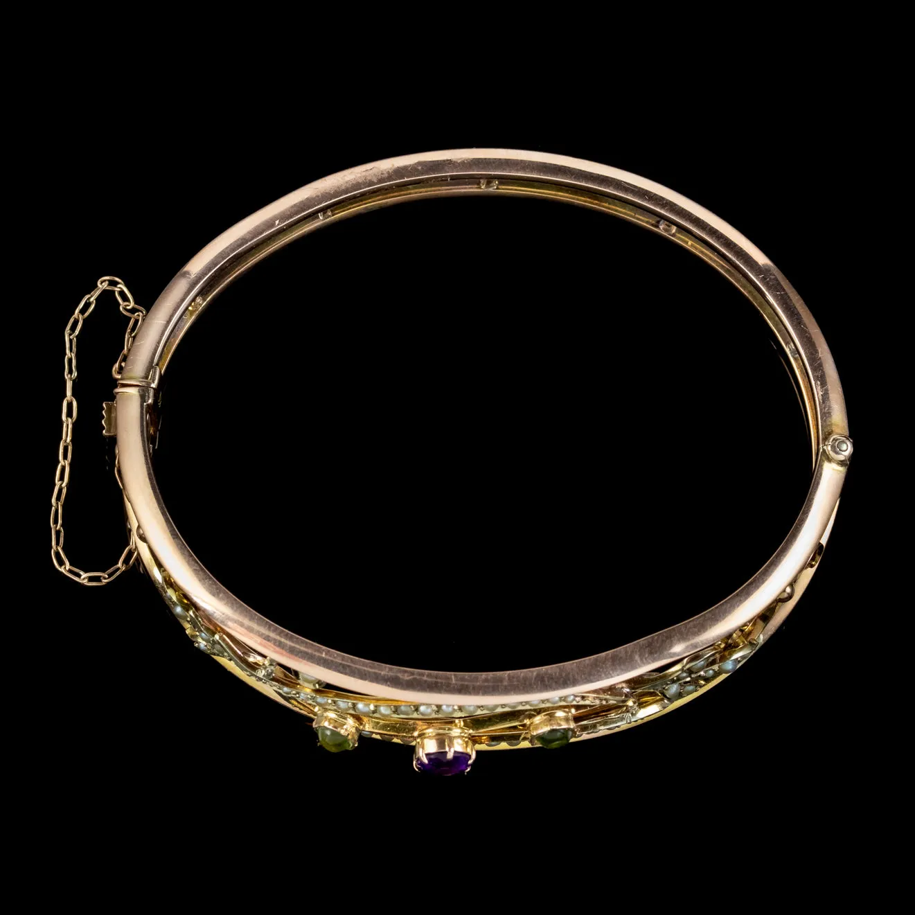 Antique Edwardian Suffragette Bangle 9ct Gold Circa 1910