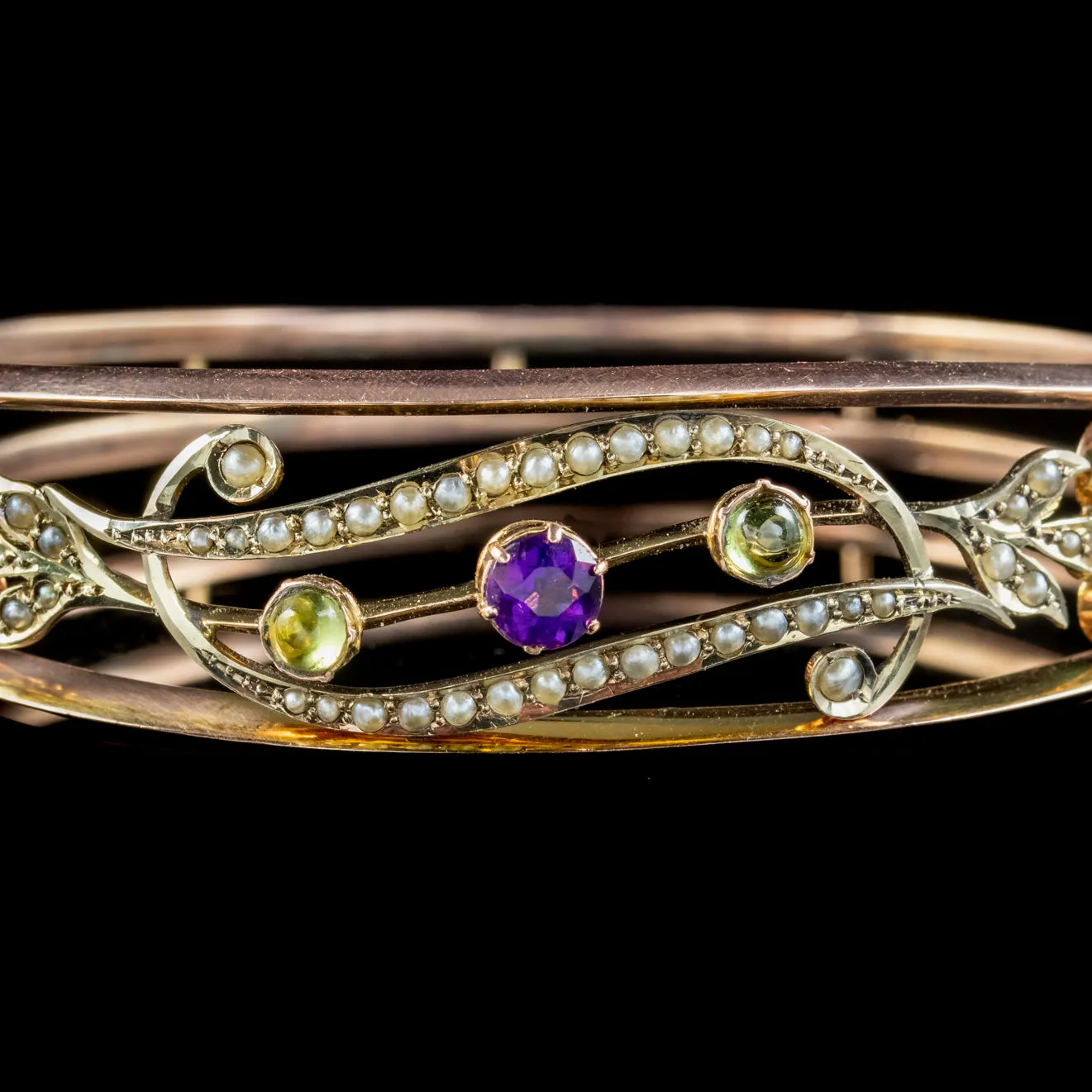 Antique Edwardian Suffragette Bangle 9ct Gold Circa 1910