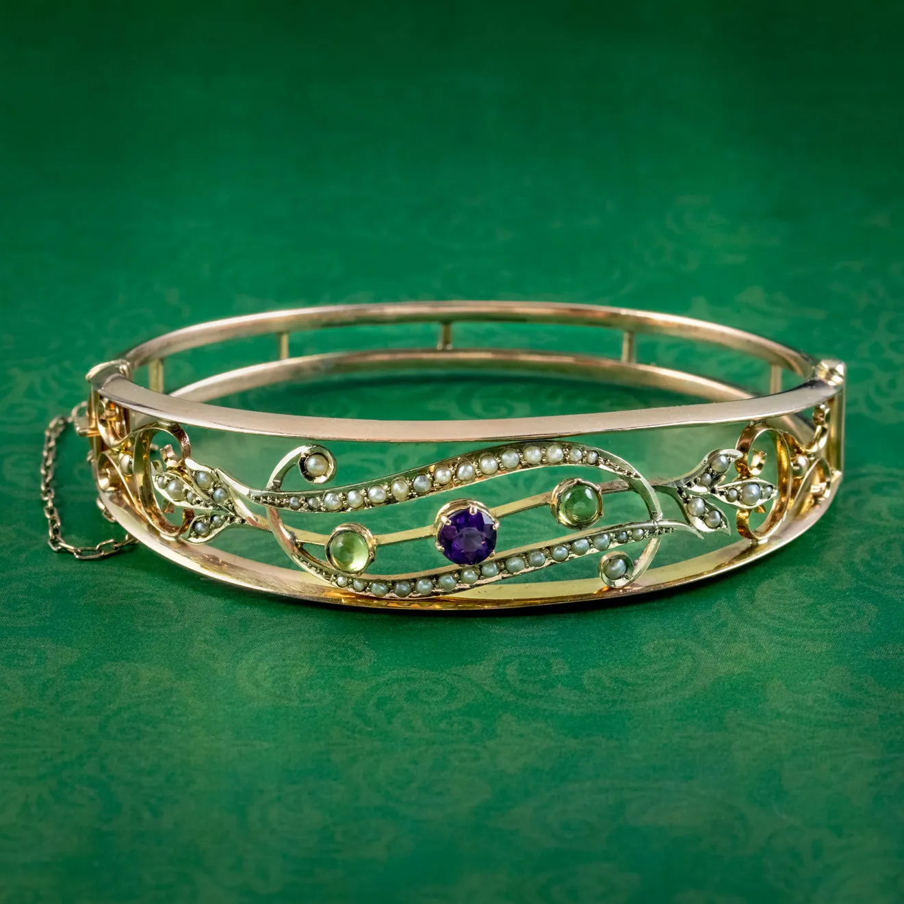 Antique Edwardian Suffragette Bangle 9ct Gold Circa 1910