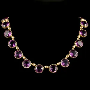 Antique Victorian Purple Paste Necklace Circa 1860