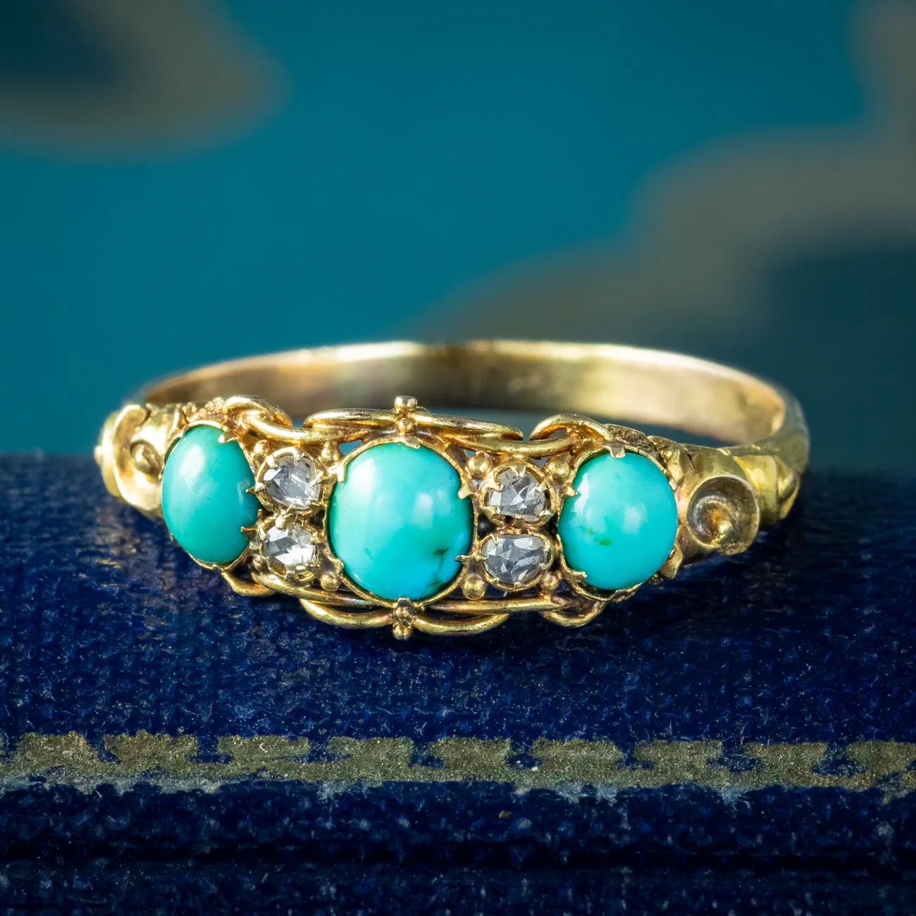 Antique Victorian Turquoise Diamond Ring