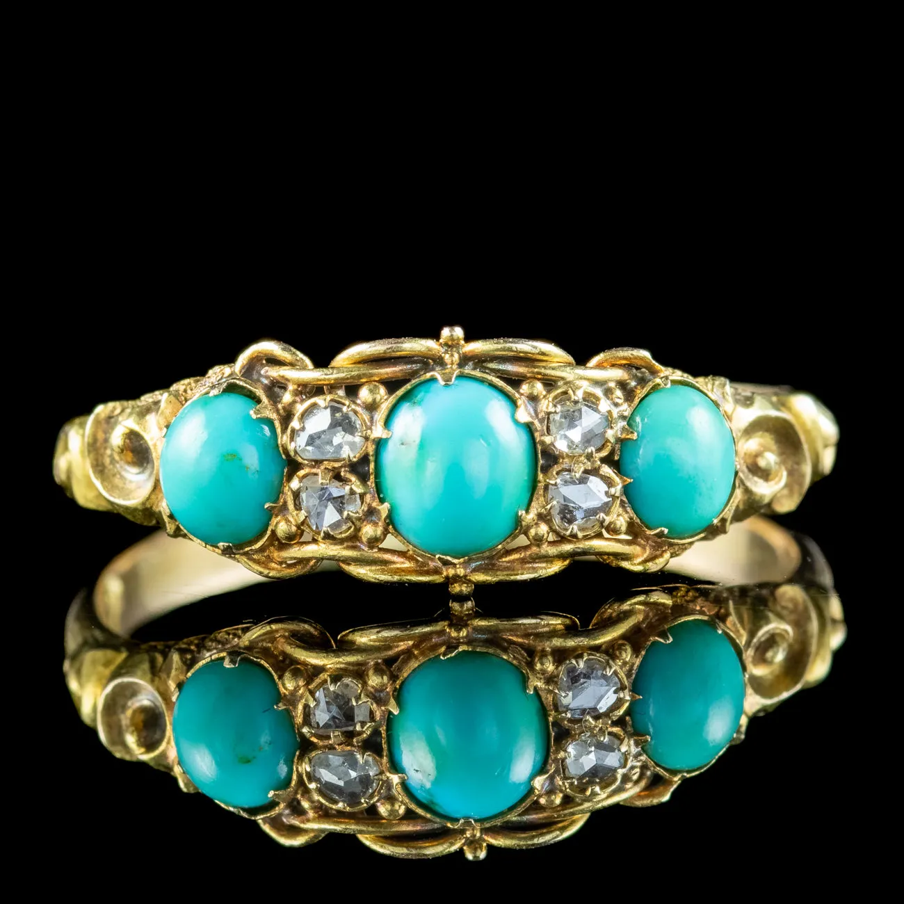 Antique Victorian Turquoise Diamond Ring