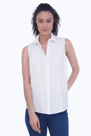 Ashley No Iron Solid Sateen Sleeveless Shirt