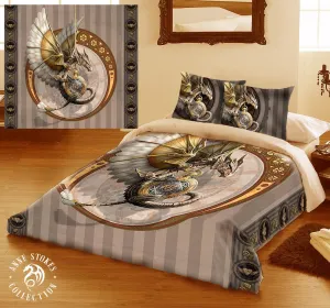 Autumn Bedroom Decor STEAMPUNK DRAGON-Duvet & Pillow Cover Set UK King/US Queen