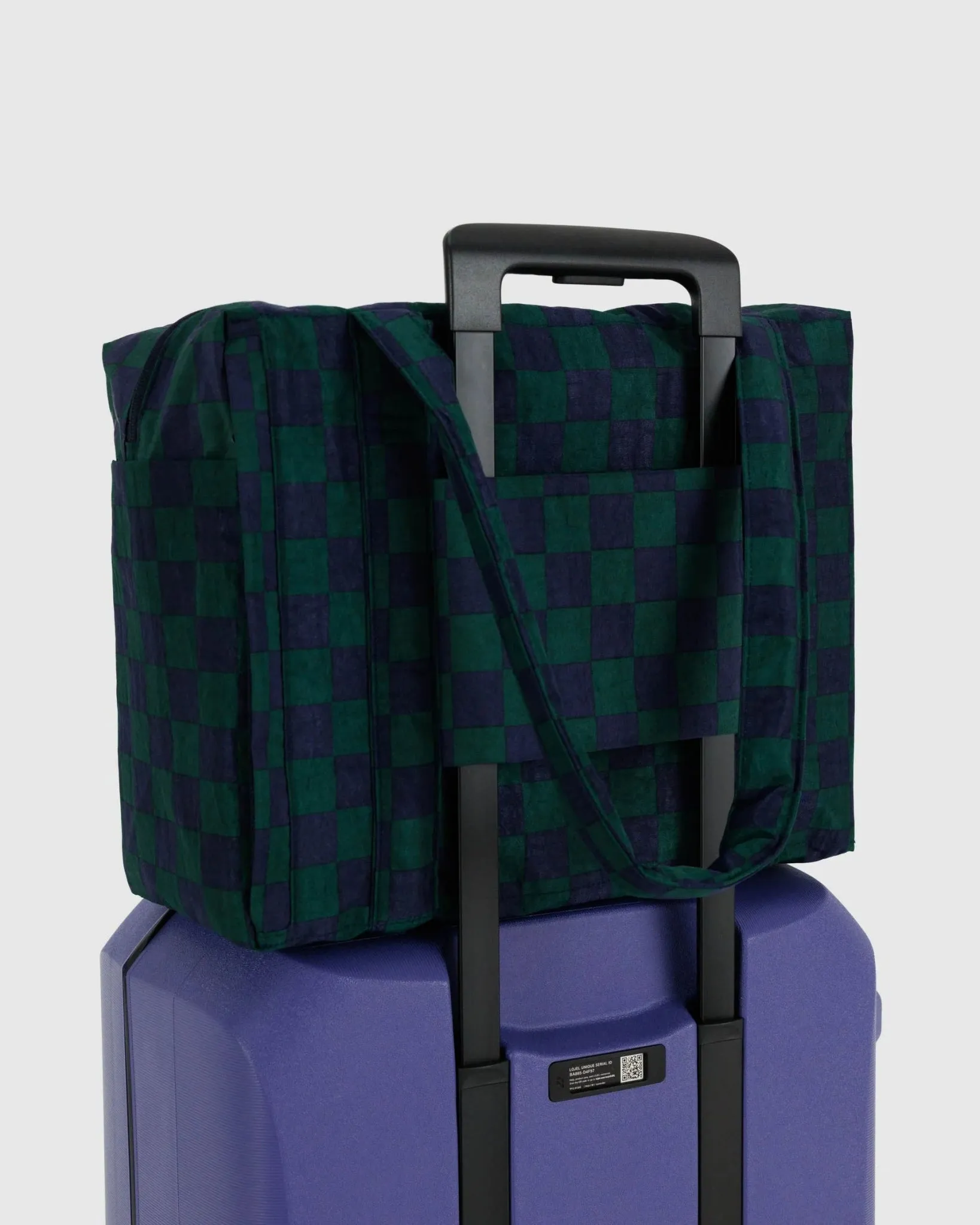 BAGGU | Small Cloud Carry On Navy Green Check