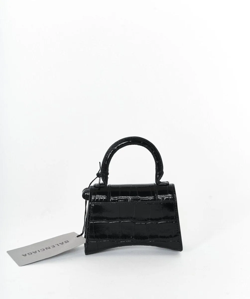 Balenciaga mini waist bag black croc