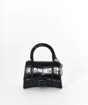 Balenciaga mini waist bag black croc