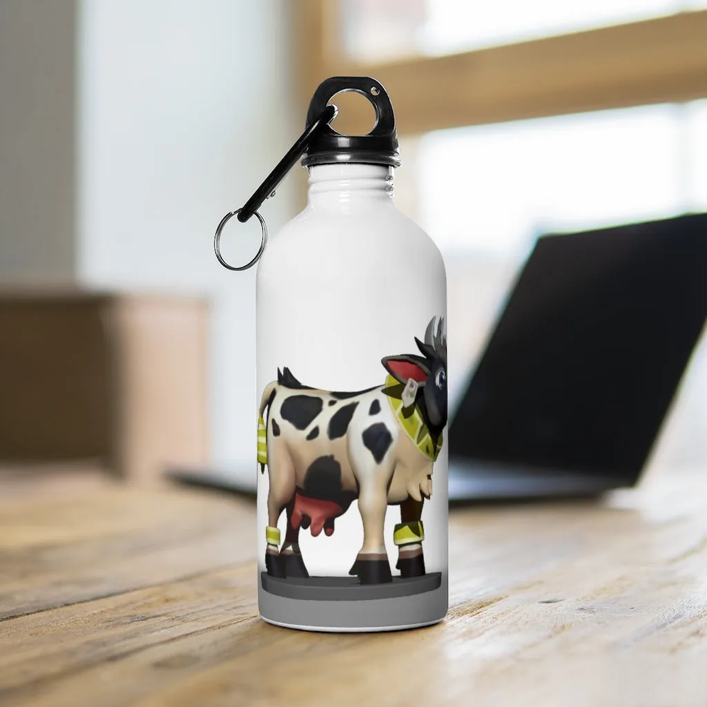 Black and White Cow Skin Stainless Steel Water Bottle