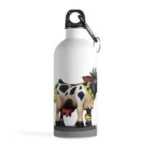 Black and White Cow Skin Stainless Steel Water Bottle