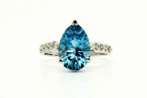 Blue Topaz & Diamond Classic Ring AD No. 0746