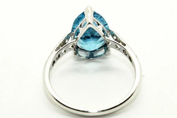 Blue Topaz & Diamond Classic Ring AD No. 0746