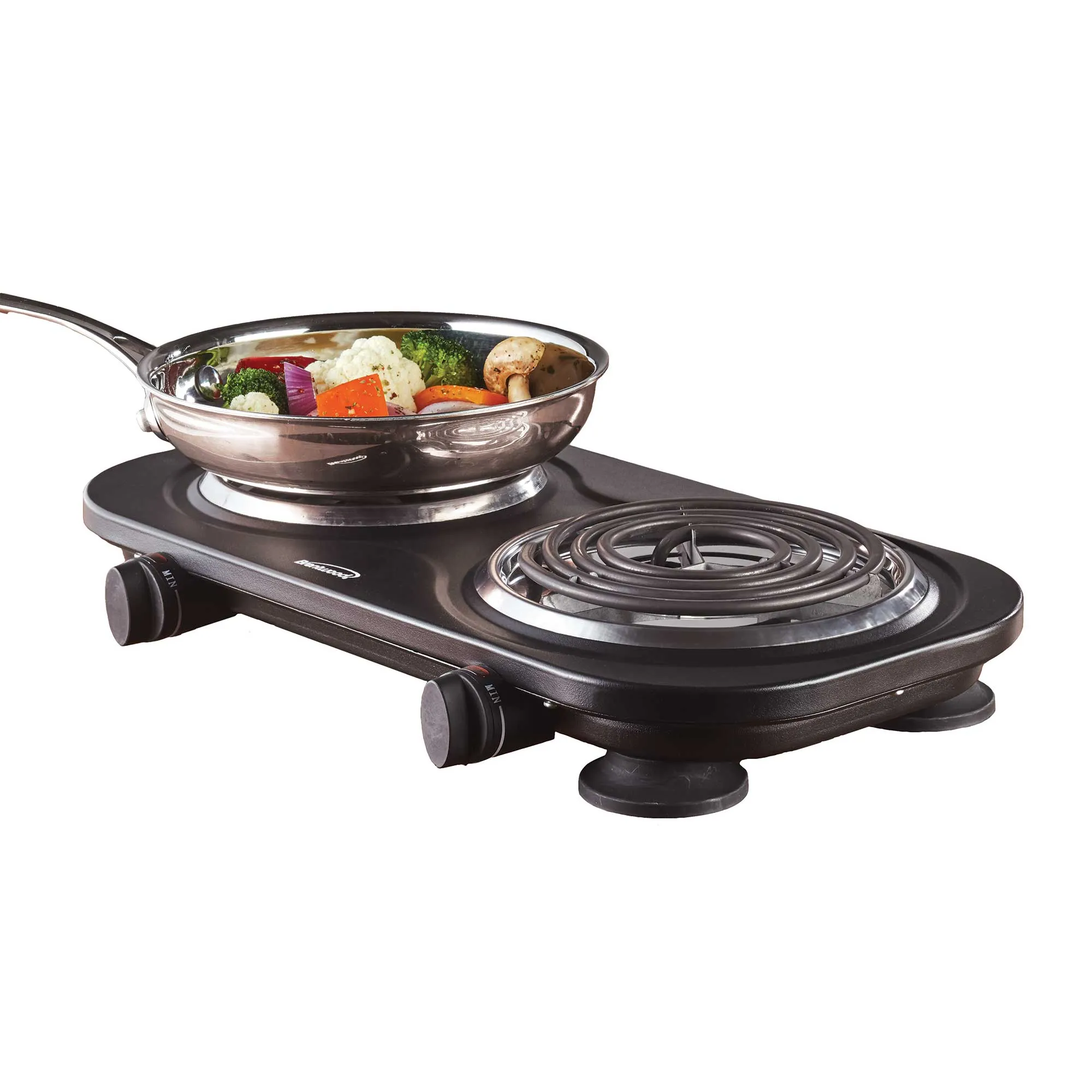 Brentwood TS-361BK 1500w Double Electric Burner, Black