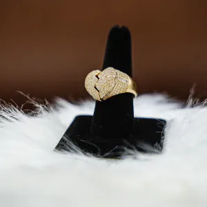 Broken Heart Ring 14K Yellow Gold With Diamonds / 10.4gr / Size 10.5