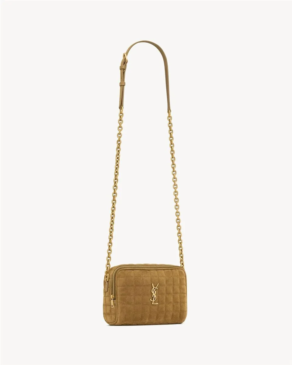 CASSANDRE MATELASSÉ CARRÉ MINI CAMERA BAG IN SUEDE