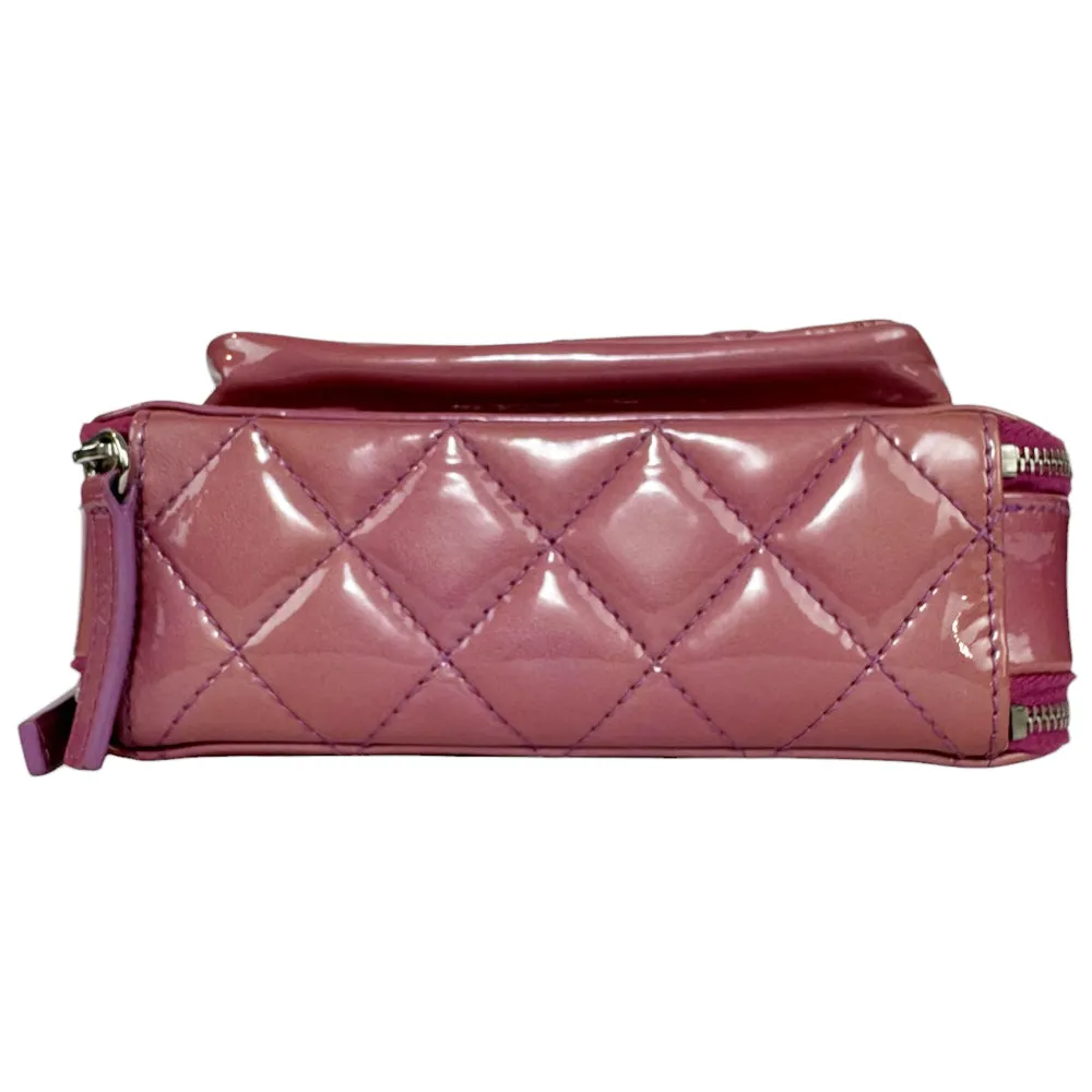 CHANEL Pocket Box Camera Patent Leather Pink Shoulder Bag LHQ481