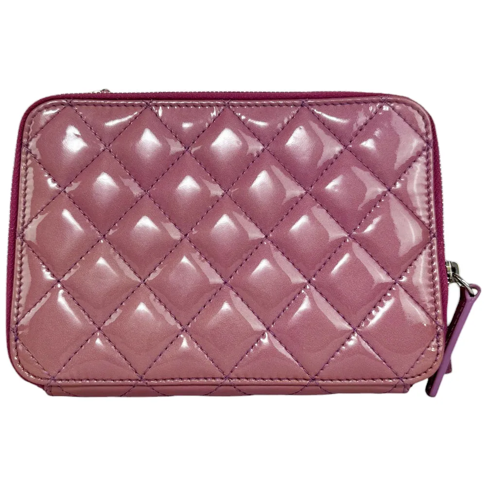 CHANEL Pocket Box Camera Patent Leather Pink Shoulder Bag LHQ481