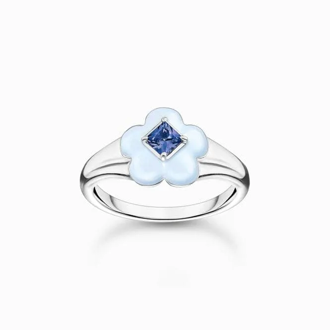 Charming Blue Flower Ring TR2433-496-1