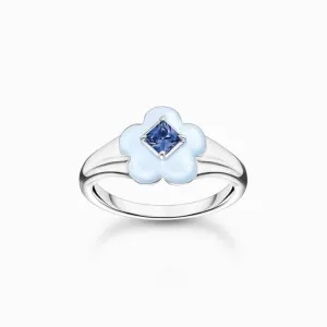 Charming Blue Flower Ring TR2433-496-1