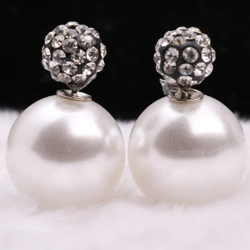 Charming Crystal Ball Pearl Earring