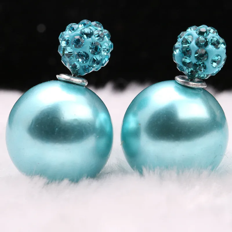 Charming Crystal Ball Pearl Earring