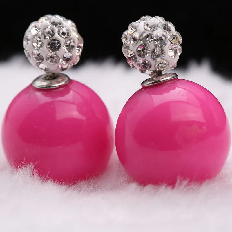 Charming Crystal Ball Pearl Earring