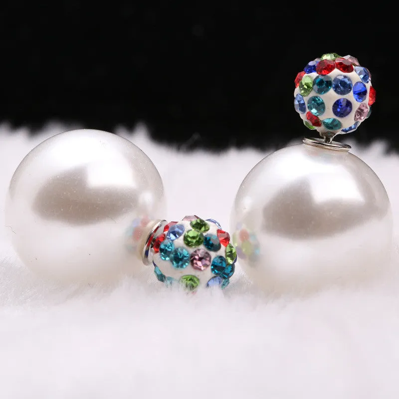 Charming Crystal Ball Pearl Earring