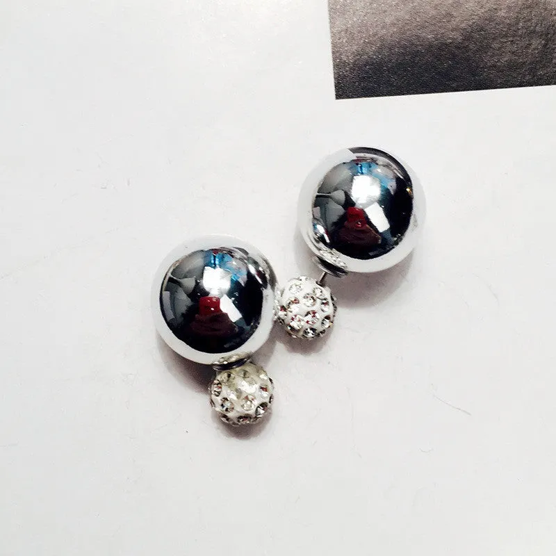 Charming Crystal Ball Pearl Earring