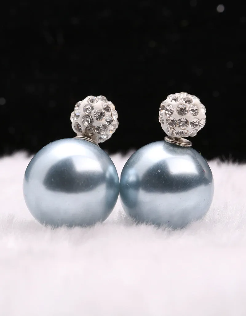 Charming Crystal Ball Pearl Earring