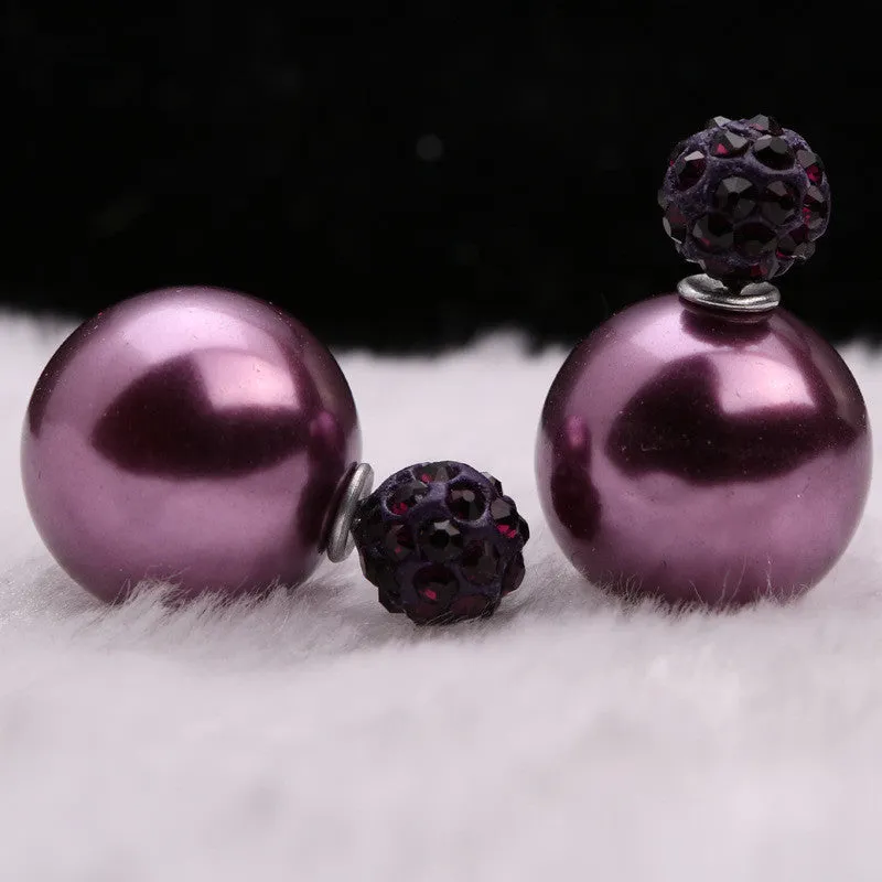 Charming Crystal Ball Pearl Earring