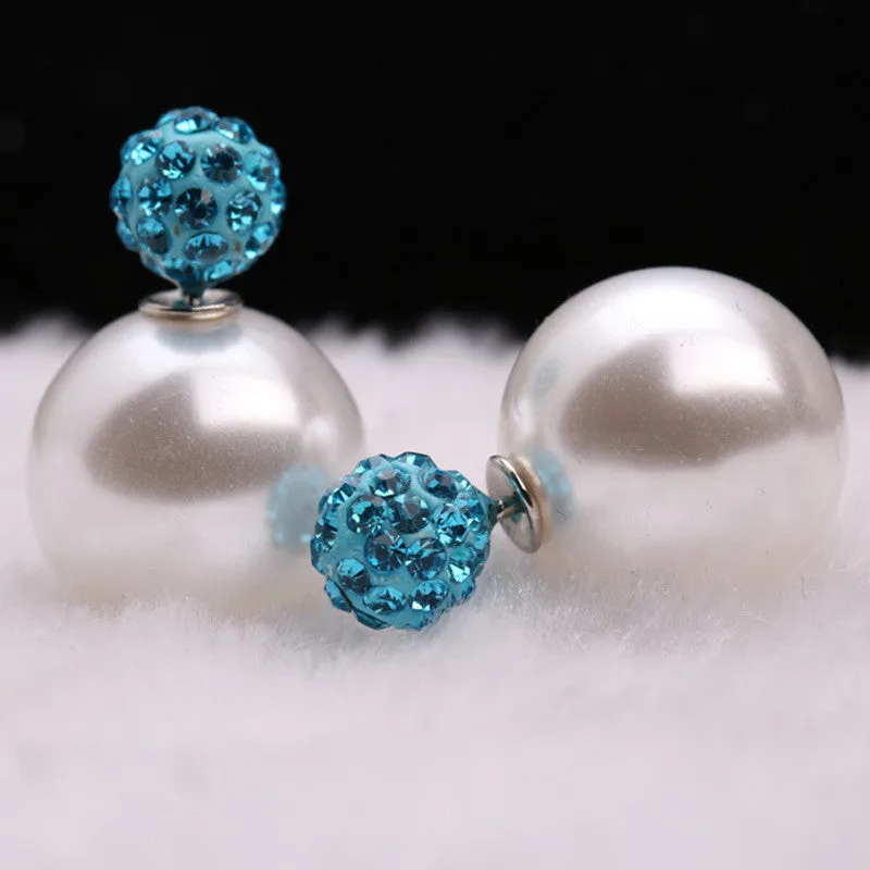 Charming Crystal Ball Pearl Earring