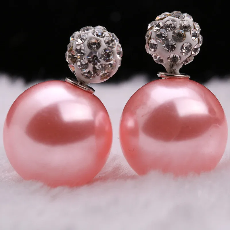 Charming Crystal Ball Pearl Earring