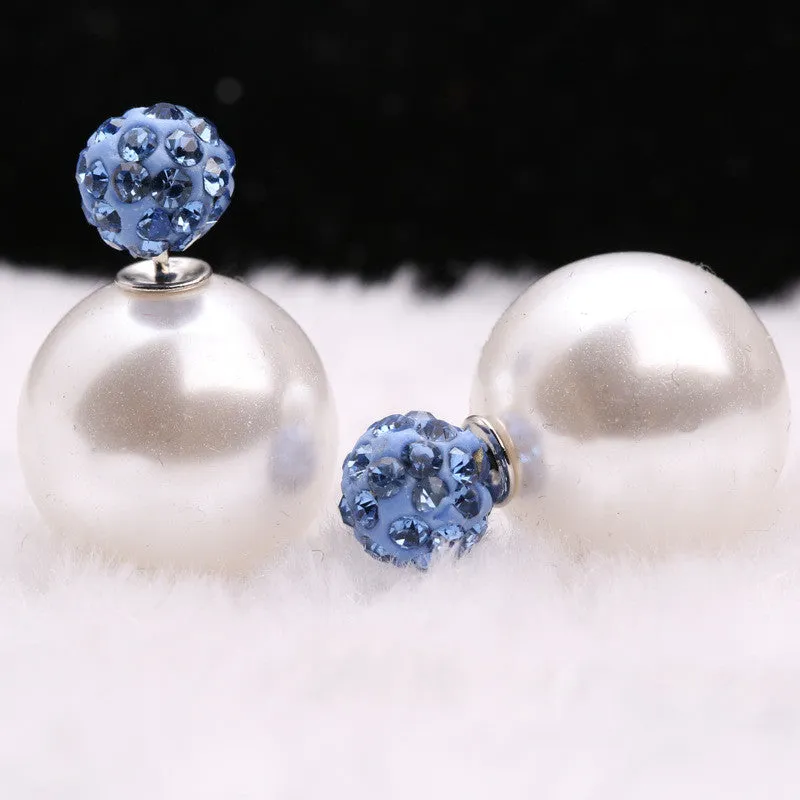 Charming Crystal Ball Pearl Earring