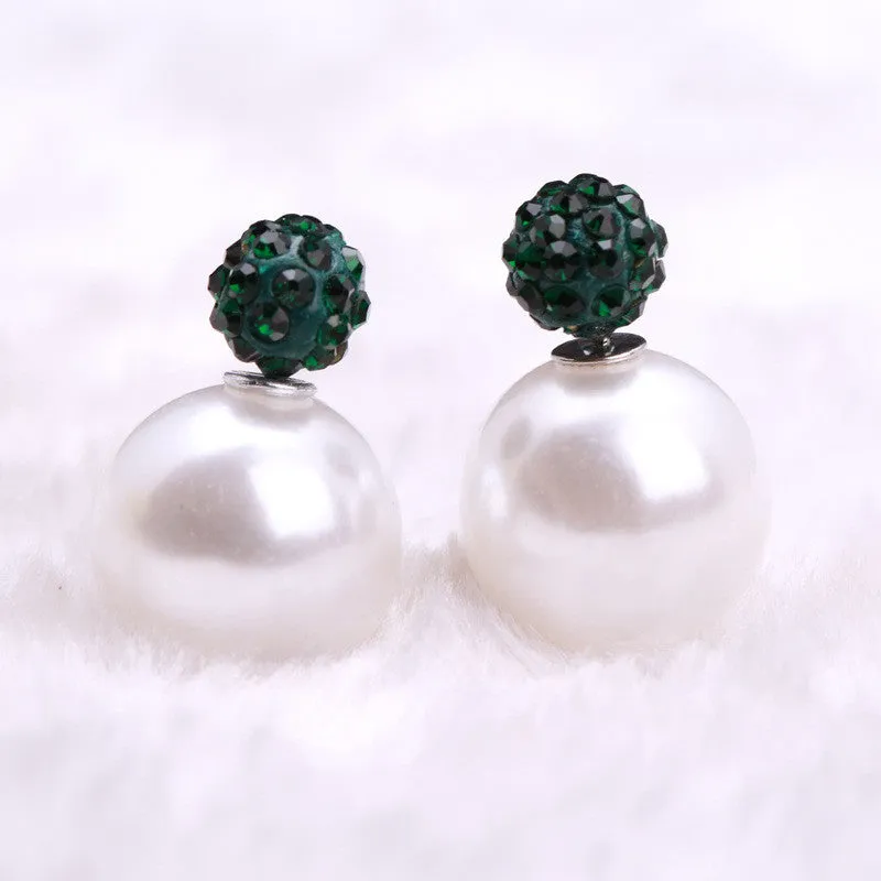 Charming Crystal Ball Pearl Earring