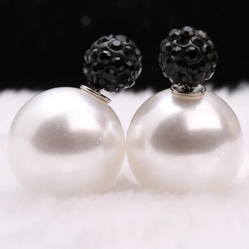 Charming Crystal Ball Pearl Earring